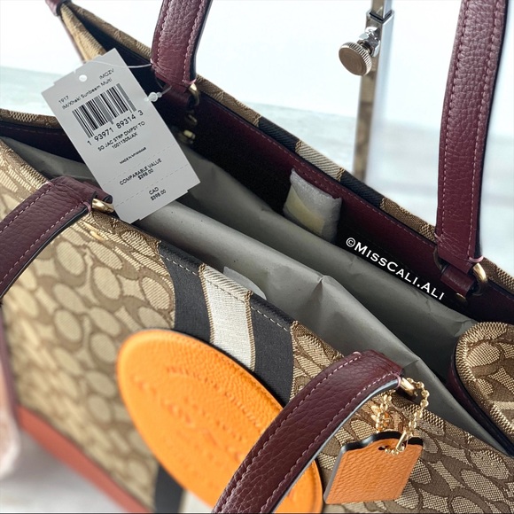 NWT COACH Dempsey Tote Bag In Signature Jacquard With Stripe And Coach Patch - Picture 10 of 16